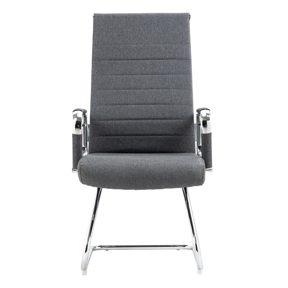 BESUCHERSTUHL OFFICE COMFORT 2er Set Stoff Dunkelgrau - Dunkelgrau/Anthrazit, Textil/Metall (56.5/110/64cm) - SVITA