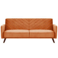 3-SITZER-SCHLAFSOFA Samtstoff Orange Senja - Orange, Textil (200/87/95cm) - Beliani