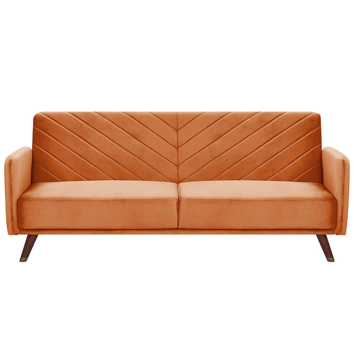 3-SITZER-SCHLAFSOFA Samtstoff Orange Senja - Orange, Textil (200/87/95cm) - Beliani