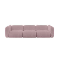 MODULARES Sofa 3-SITZER MIRA-S2 319x89x70 Rosa cm Cord - Schwarz/Rosa, Holzwerkstoff/Kunststoff (319/70/89cm) - ALTDECOR