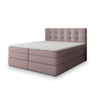 BOXSPRINGBETT AREZI 160x200 cm mit Matratze und Topper - Rosa - Rosa, Holz (160/200cm) - MASSENO