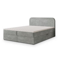BOXBETT ARMEL 140x200 cm mit Matratze und Topper - Hellgrau - Hellgrau, Holz (140/200cm) - MASSENO