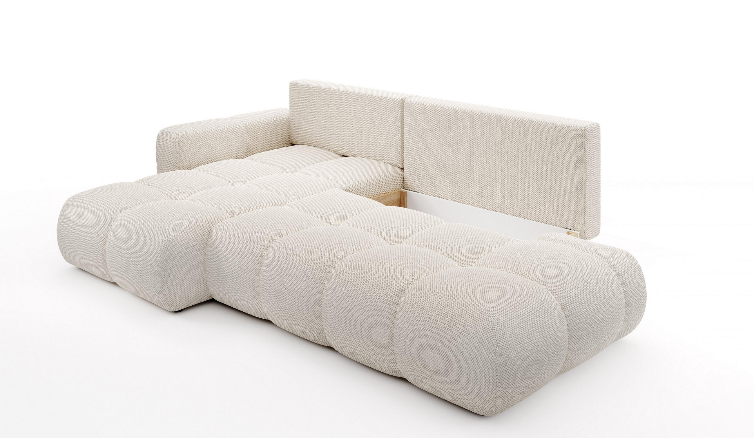 Thumbnail - Masseno Ecksofa, Beige, Holz, 5-Sitzer, L-Form,L-Form, 266.5x266.5 cm, Wohnzimmer, Sofas & Couches, Wohnlandschaften, Ec...