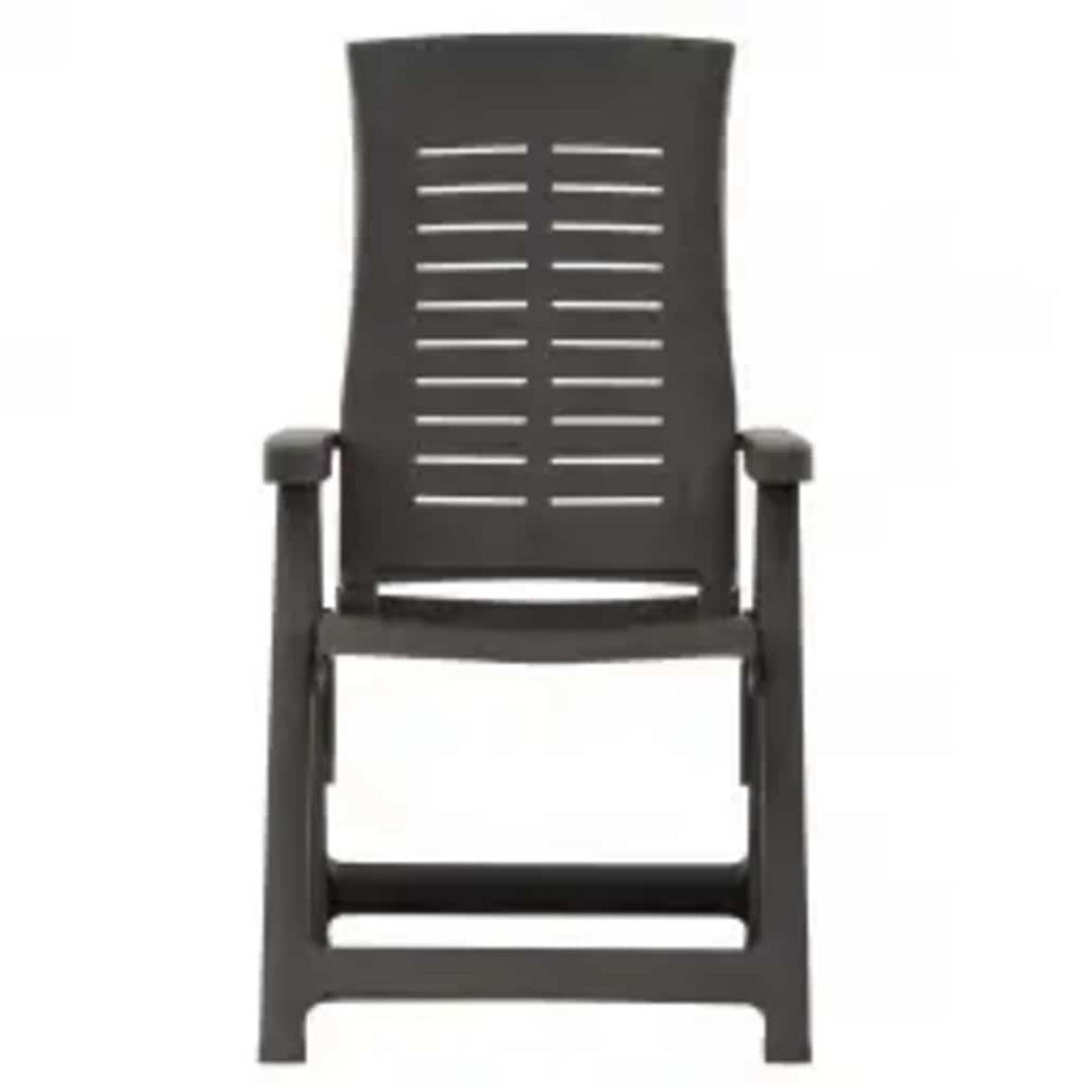 VERSTELLBARE Gartenstühle 2er set Kunststoff Anthrazit - Anthrazit, Kunststoff (67/106/59cm) - vidaXL