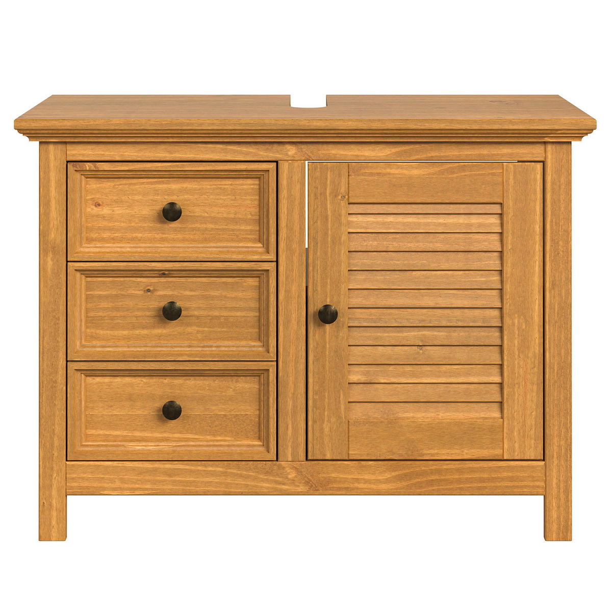 WASCHBECKENUNTERSCHRANK - Kiefer - Kieferfarben, Holz (86/63/35cm) - home24