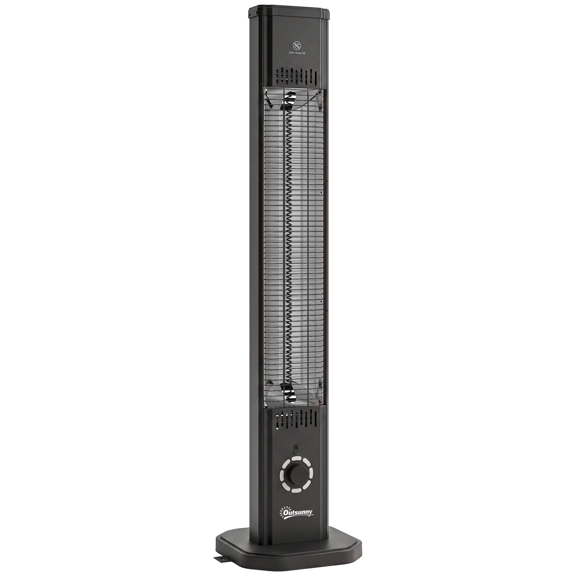 INFRAROT-HEIZSTRAHLER Metall Kohlefaser Schwarz - Schwarz, Metall (25/104.6/30.5cm) - Outsunny
