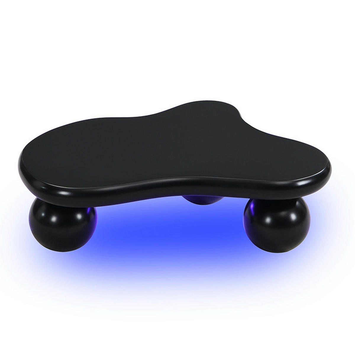 COUCHTISCH 95/62,5/32 cm mit LED-Beleuchtung und wolkenförmigem Design aus MDF, Schwarz - Schwarz, Holzwerkstoff (95/62.5/32cm) - Redom
