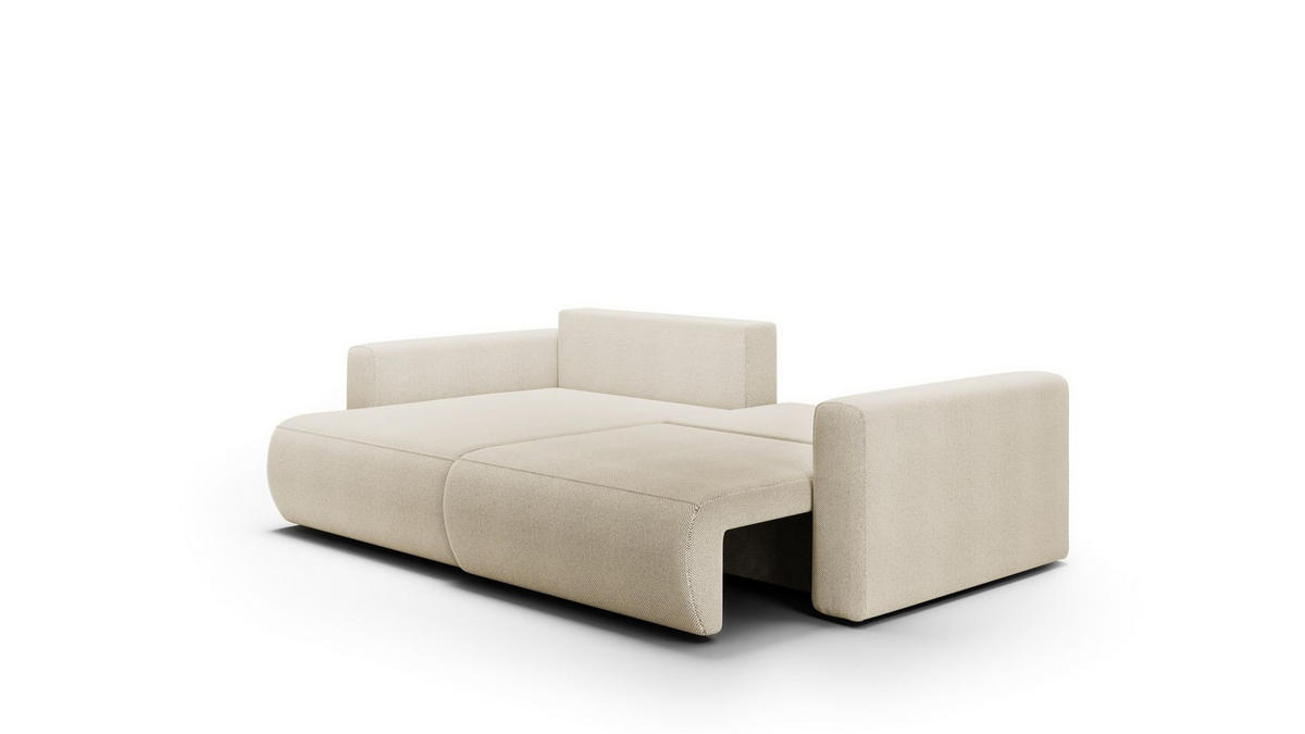 ECKSOFA Chaira Mit Schlaffunktion - Beige, Holzwerkstoff/Textil (240/149cm) - Fun Möbel