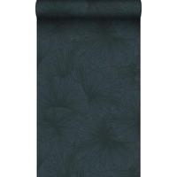 TAPETE 3D Muster Blätter 50 x 900 cm - Blau, Papier (50/900cm) - Origin Wallcoverings
