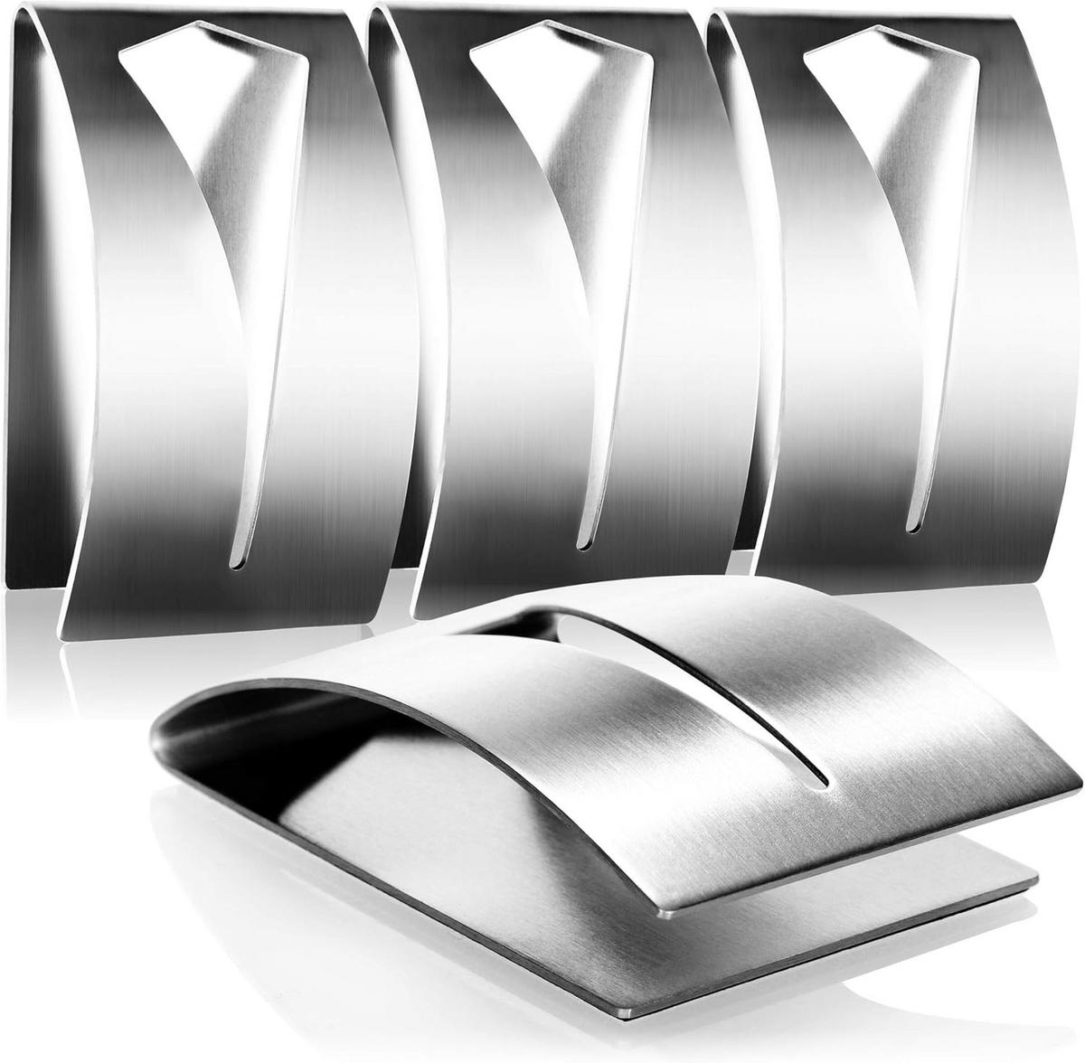 HANDTUCHHAKEN , 4 Stück selbstklebende Handtuchhaken - Silberfarben, Metall (5/2.3/7.8cm) - BELZ