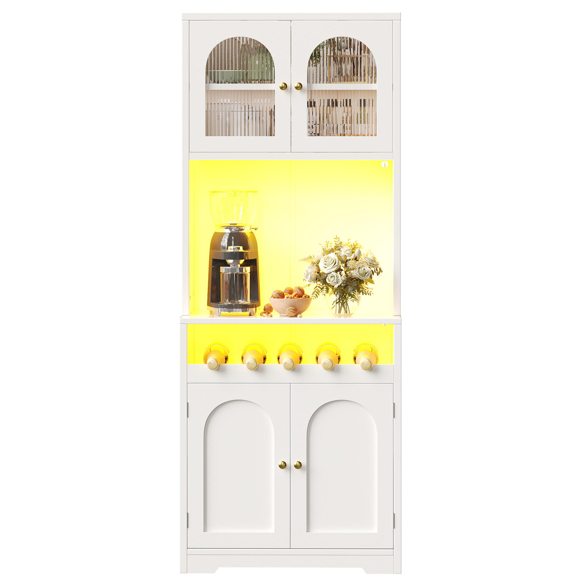 VISOKI ORMARIĆ 180 cm s RGB LED Rasvjetom Bijeli - bijela, metal (70/180/38.3cm) - FLIEKS
