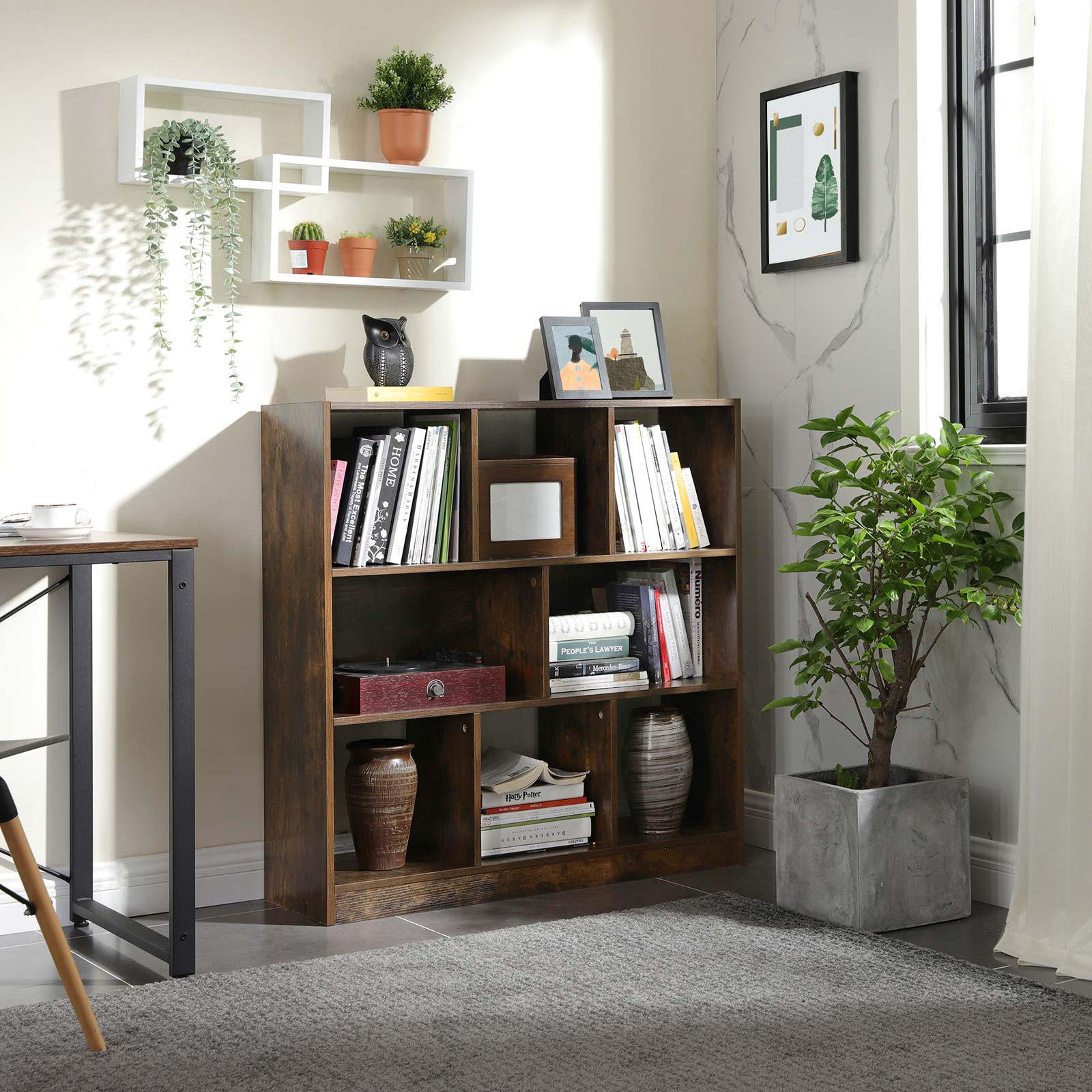 BÜCHERREGAL WÜRFELREGAL - Braun, Holzwerkstoff (30/100/97.5cm) - Hansiro