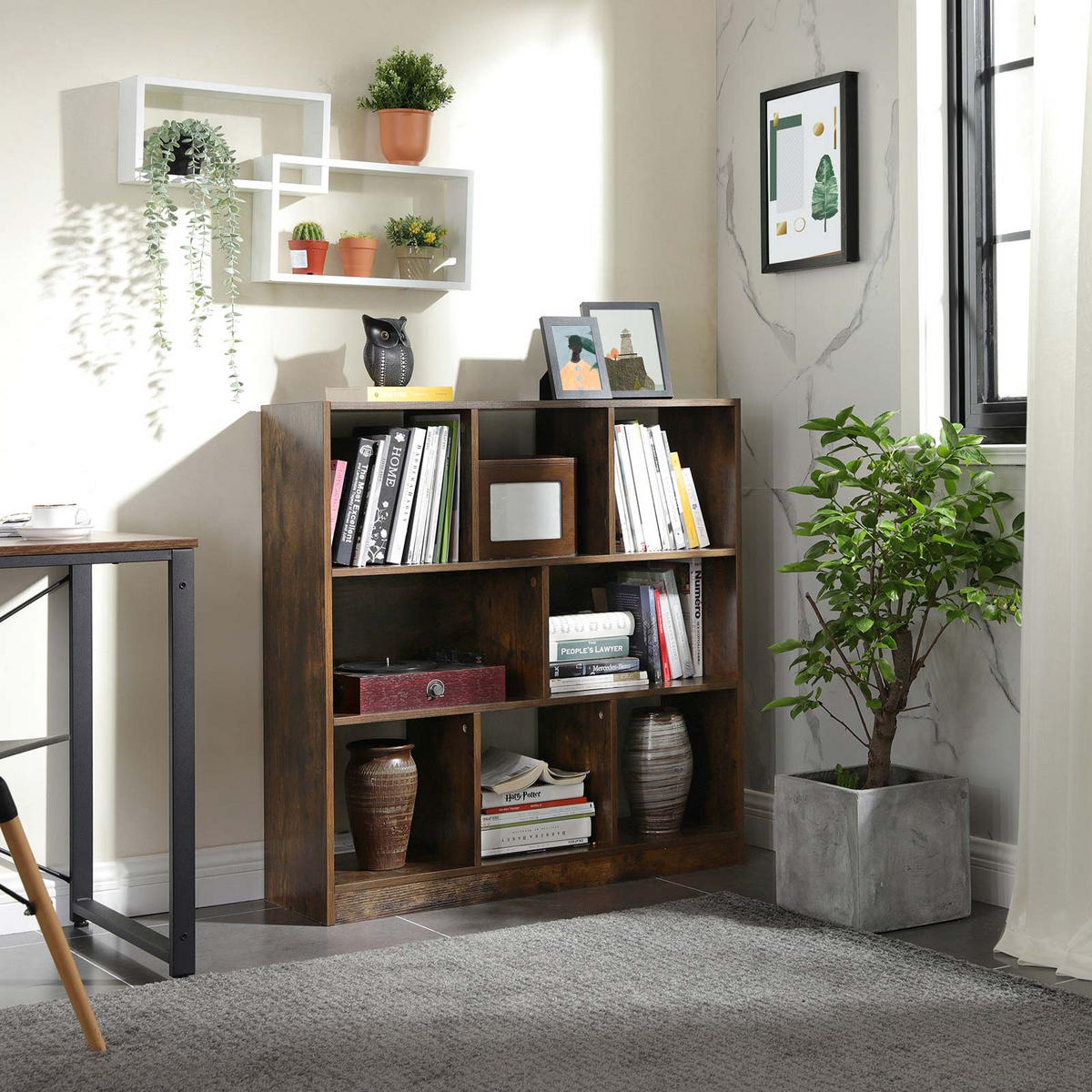 BÜCHERREGAL WÜRFELREGAL - Braun, Holzwerkstoff (30/100/97.5cm) - Hansiro