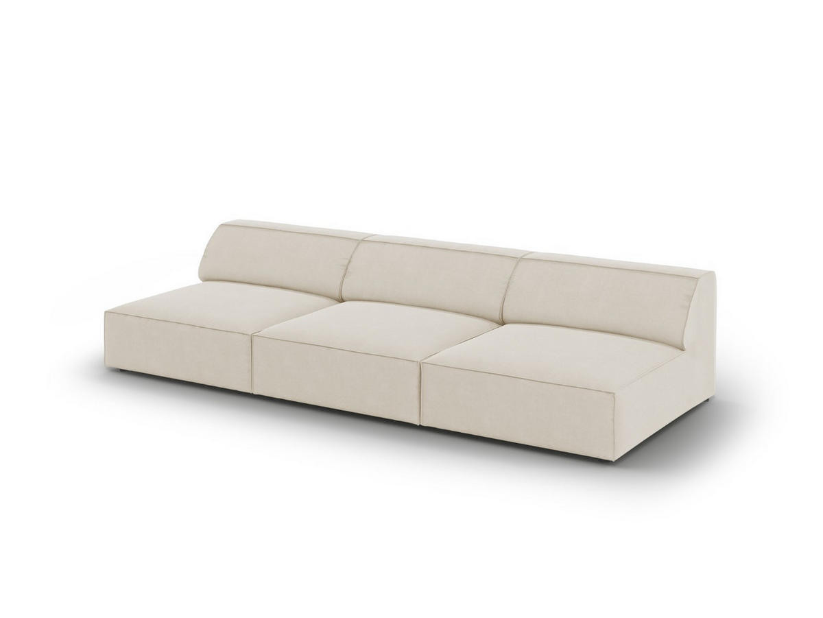 SOFA Jodie aus Samt dunkelbeige 3 Sitzplätze - Mokka, Textil (240/70/102cm) - Micadoni