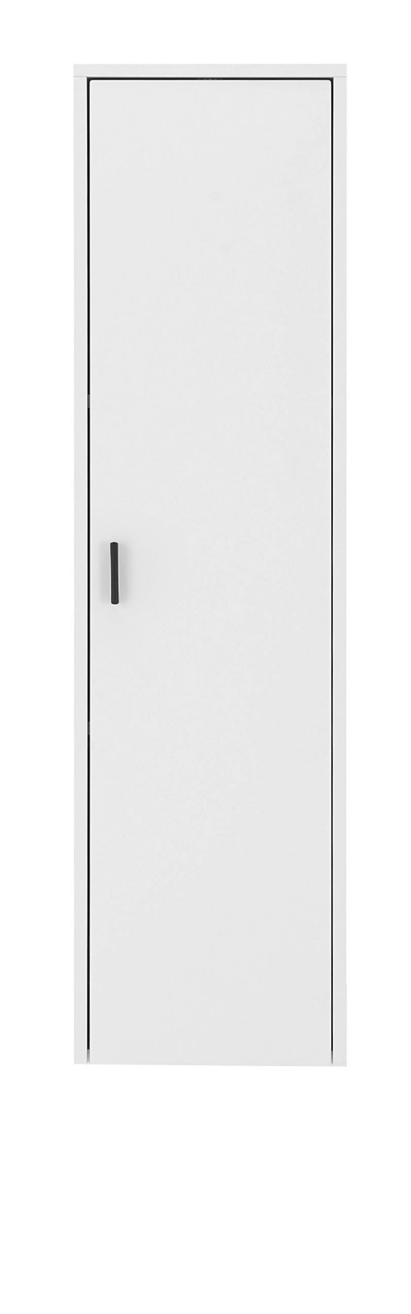 HÄNGESCHRANK weiß matt, Wandschrank 33 x 120 cm mit Soft-Close - Schwarz/Weiß, Holzwerkstoff/Metall (33/120/30cm) - Furn.Design