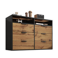 SIDEBOARD Braun und Schwarz 120/40/80 cm - Braun, Glas/Holzwerkstoff (40/80/120cm) - Urban Meuble