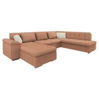 WOHNLANDSCHAFT Niko Bis Premium, Seite: Links - Messingfarben, Holz/Textil (348/76/205cm) - MIRJAN24
