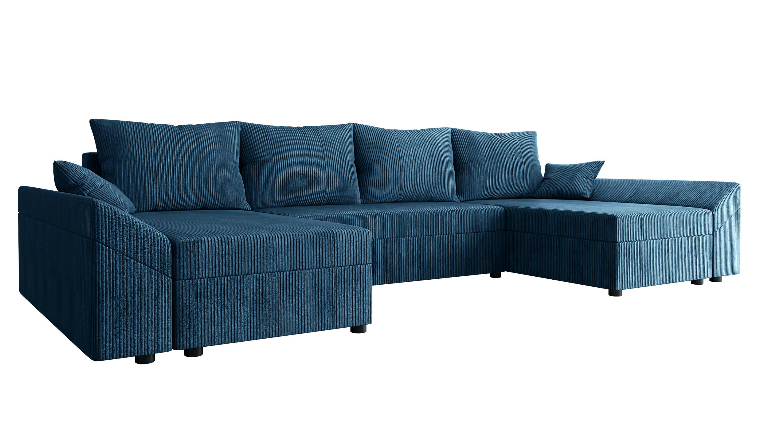 Mirjan24 Wohnlandschaft Blau 310x82x140 cm