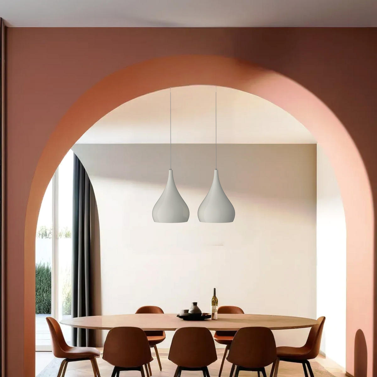 HÄNGELEUCHTE - Weiß Hochglanz, Metall (55/25/55cm) - Lumicom