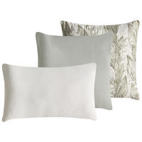 DEKOKISSEN 3er-Set Weiß 30/50 cm Xylopia - Weiß, Textil (45/45cm) - Beliani