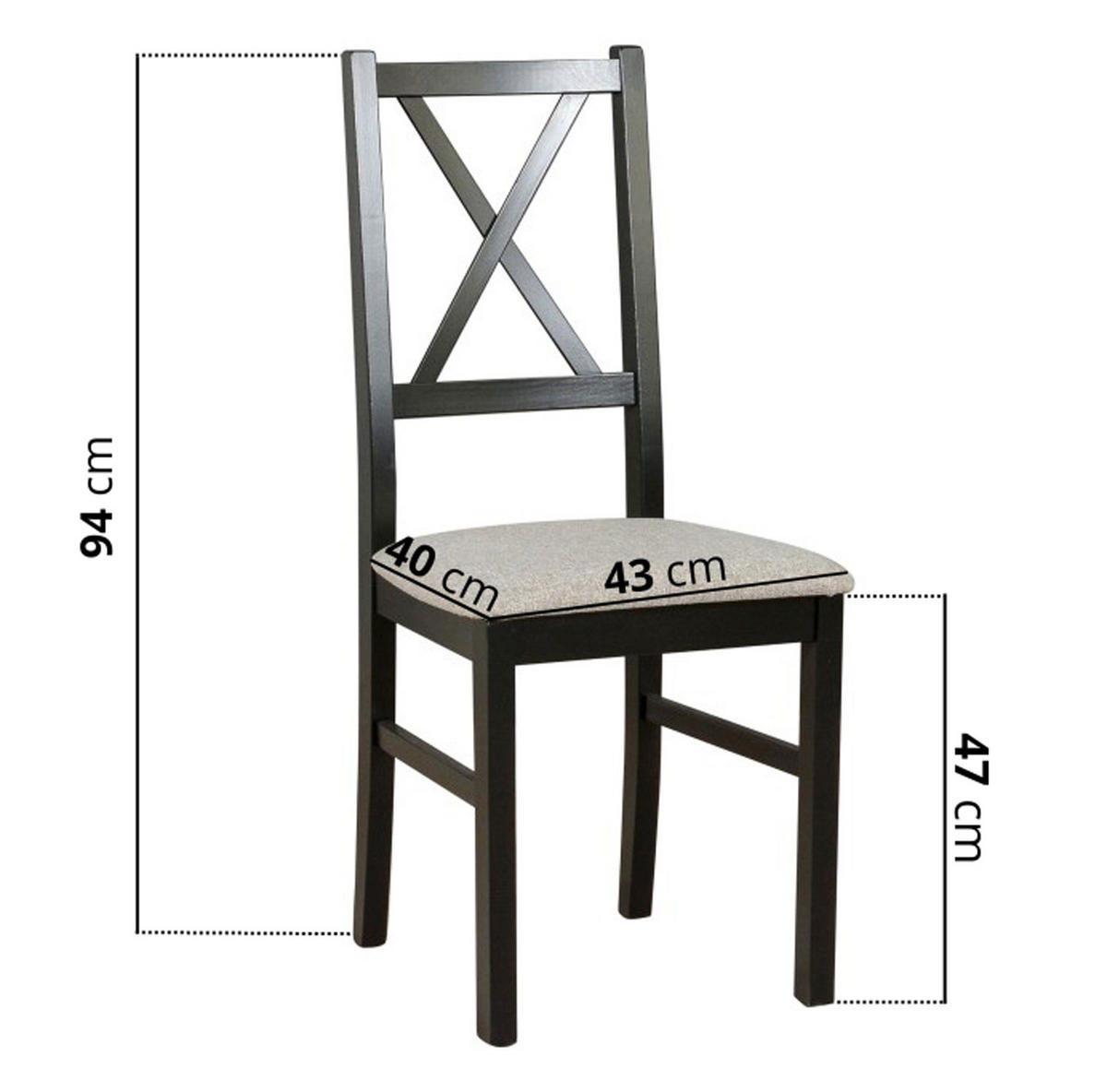 ESSZIMMER SET Nilo 12 weiß / schwarz / Grandson Eiche / grau 140 / 80 / 94cm - Schwarz/Grau, Holz/Holzwerkstoff (140/94/80cm) - Feldmann-Wohnen