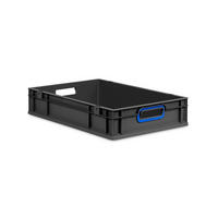 EUROBOX NextGen Color 12x40x60 cm 23 Liter Griffe blau offen, Schwarz - Blau/Schwarz, Kunststoff (40/12/60cm) - PROREGAL
