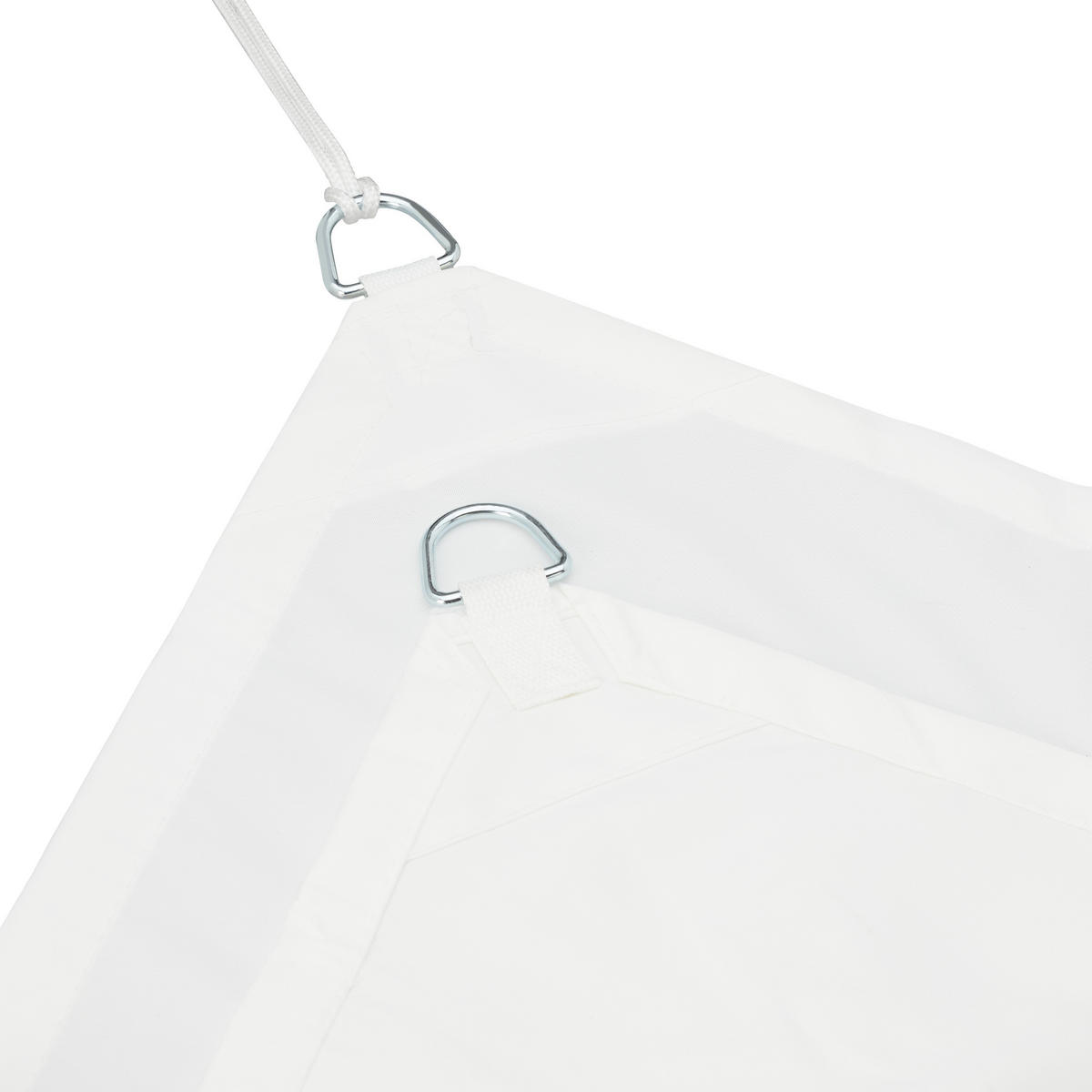 SONNENSEGEL - Weiß Hochglanz, Textil/Metall (350/250cm) - Relaxdays