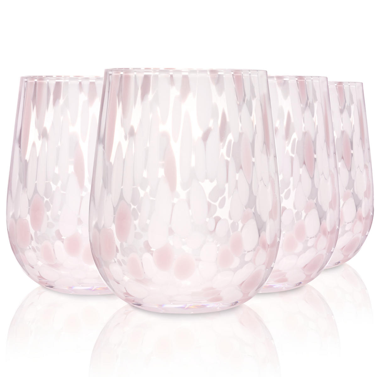 TRINKGLÄSER Set Curacao - 4 teilig - Transparent/Rosa, Glas - Sänger