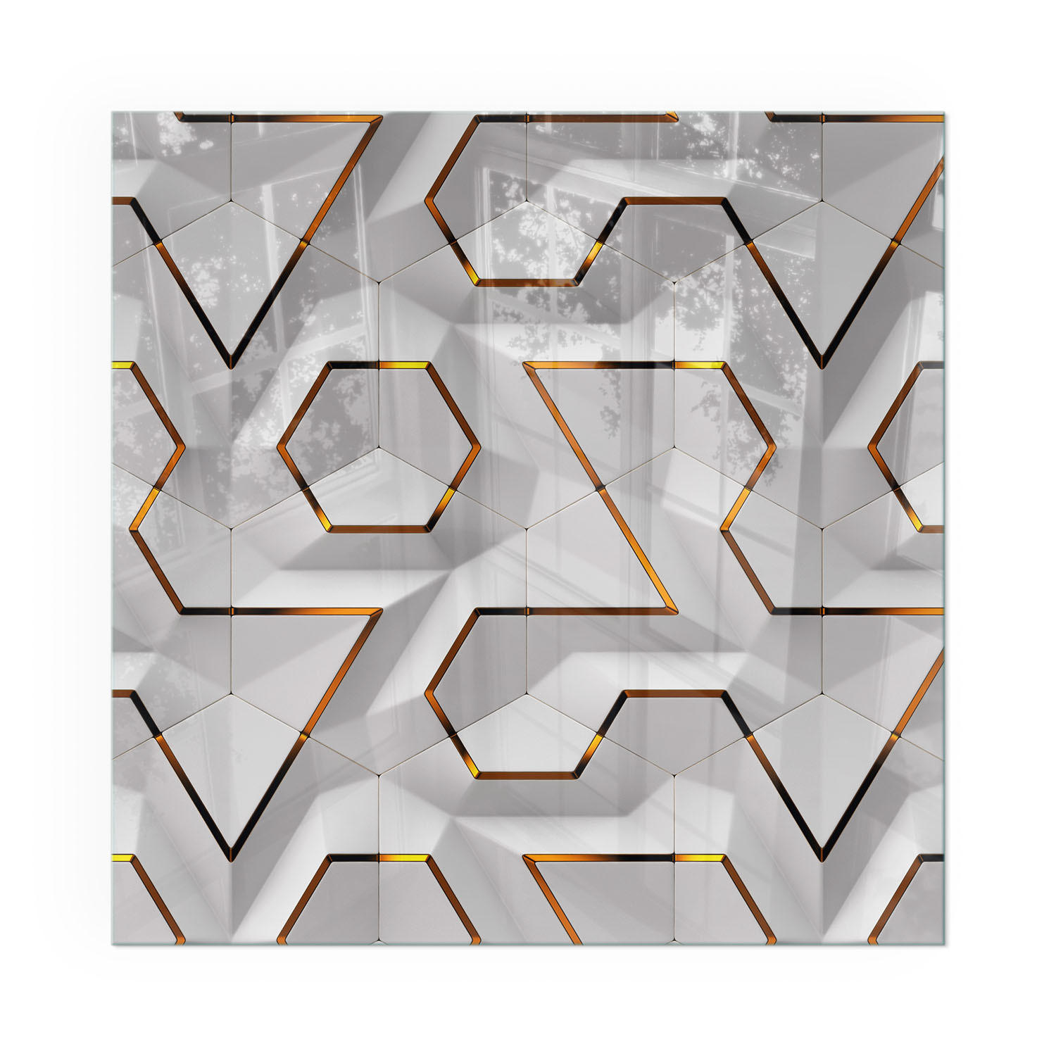 GLASPLATTE für Kamin 60x60 cm - Weiß, Glas (60/60/0.4cm) - TULUP