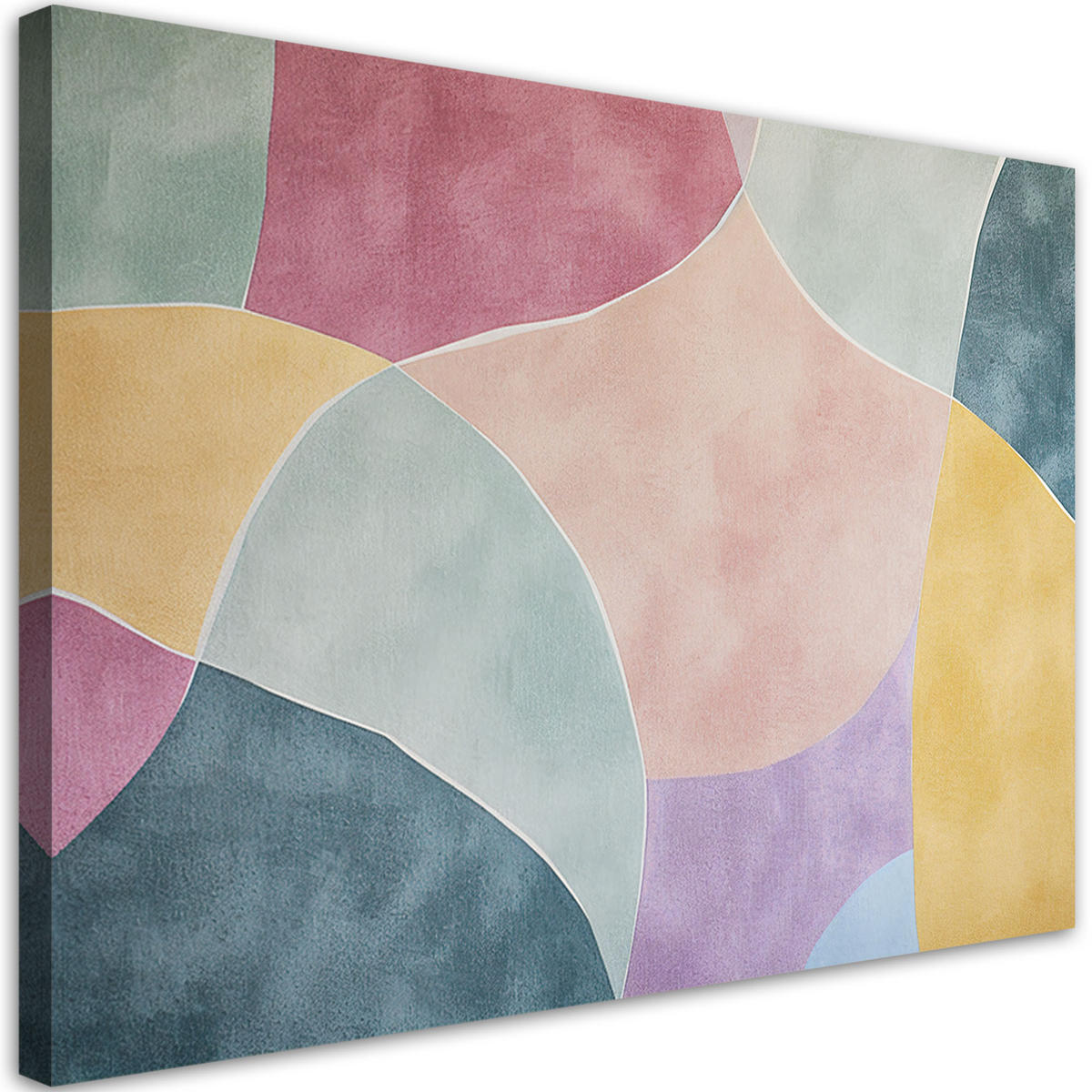 LEINWANDBILD Pastell Retro Abstraktion 120x80cm - Lila, Textil (120/80cm) - Feeby