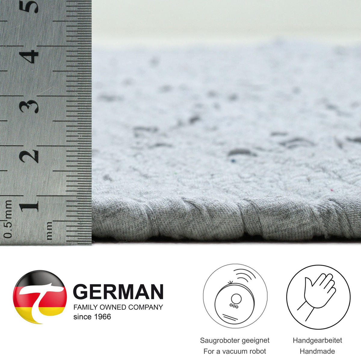 FLECKERLTEPPICH Chindi 90x160 cm - Grau, Textil (90/160cm) - Rug and Roll