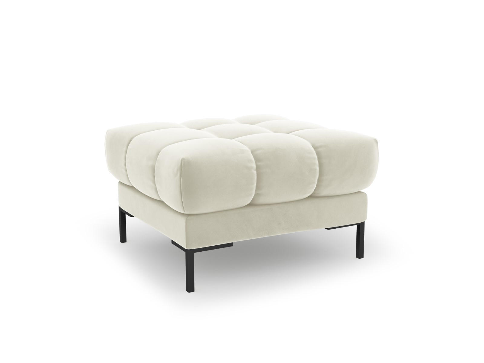 POUF Mamaia aus Samt leichtes beige - Creme, Textil (60/41/60cm) - Micadoni