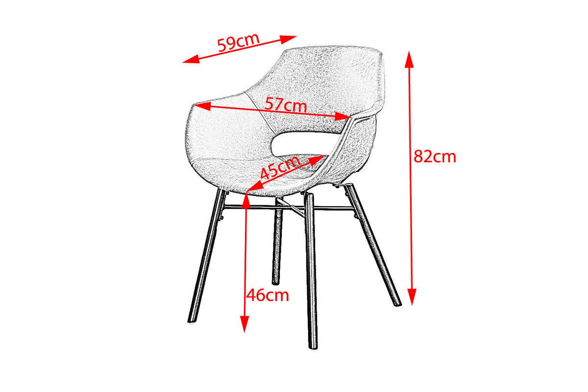 STUHL ZAJA Braun Microfaser - Dunkelbraun/Braun, Textil (57/82/59cm) - KAWOLA