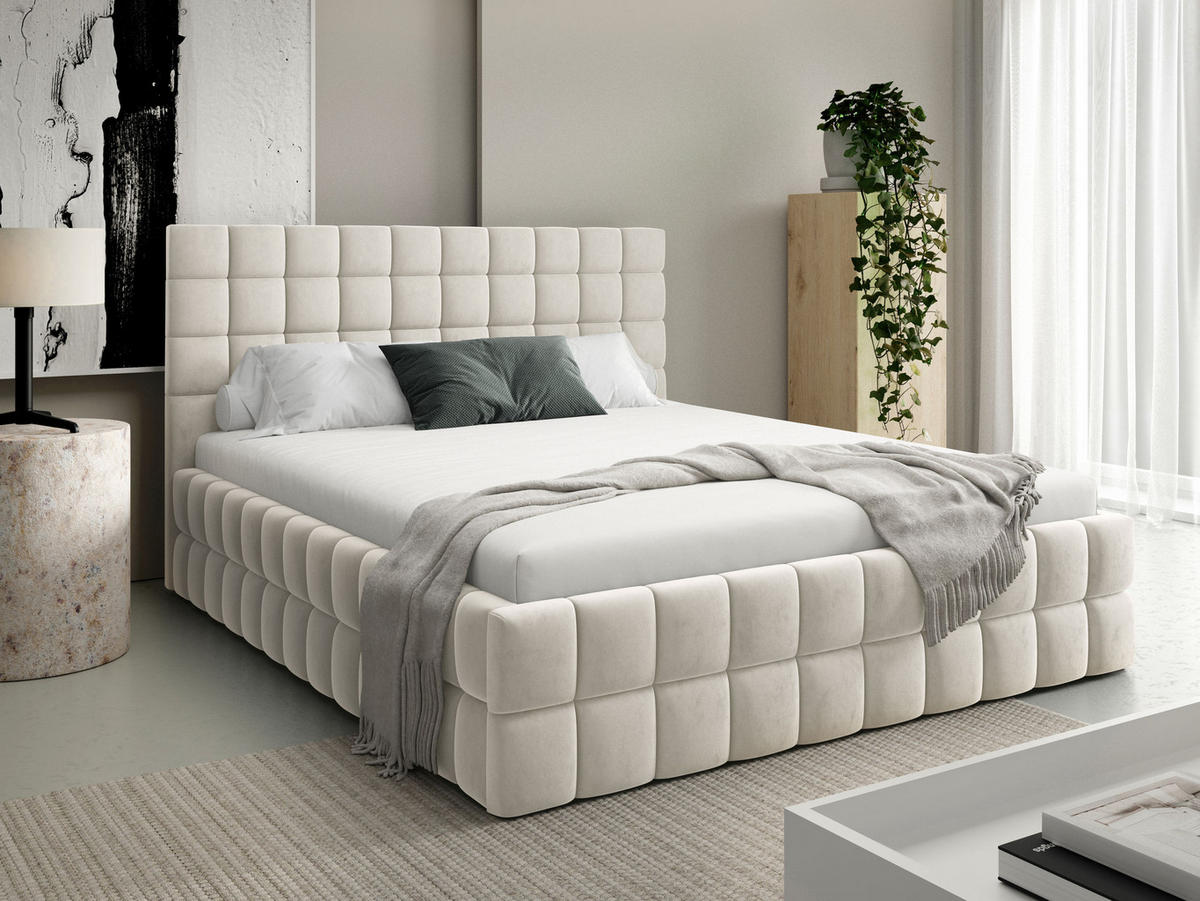 POLSTERBETT Ardea - Creme, Holz/Textil (140/200cm) - MIRJAN24