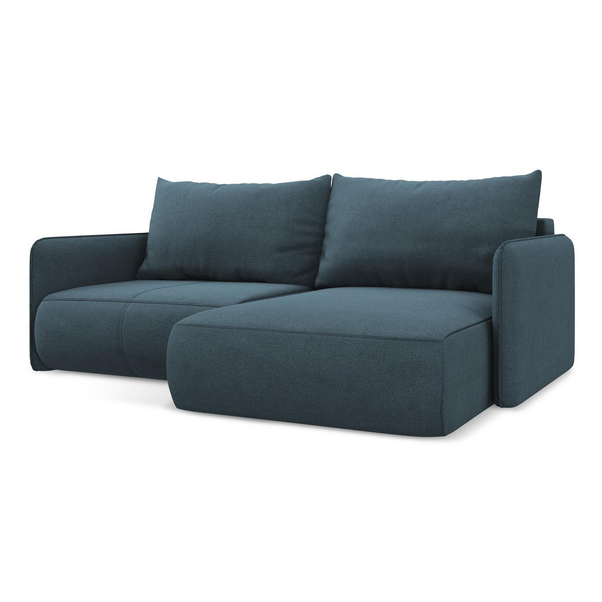 ECKSOFA mit Schlaffunktion Strukturstoff Stoff Blau - Blau/Blaugrau, Kunststoff/Textil (207/148cm) - LaMiaSofa