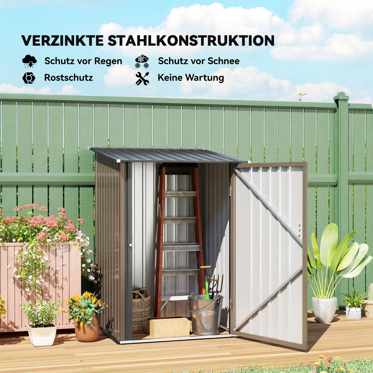 GARTENHAUS Braun 100.0/103.0/160.0cm - Braun, Metall (103/160/100cm)