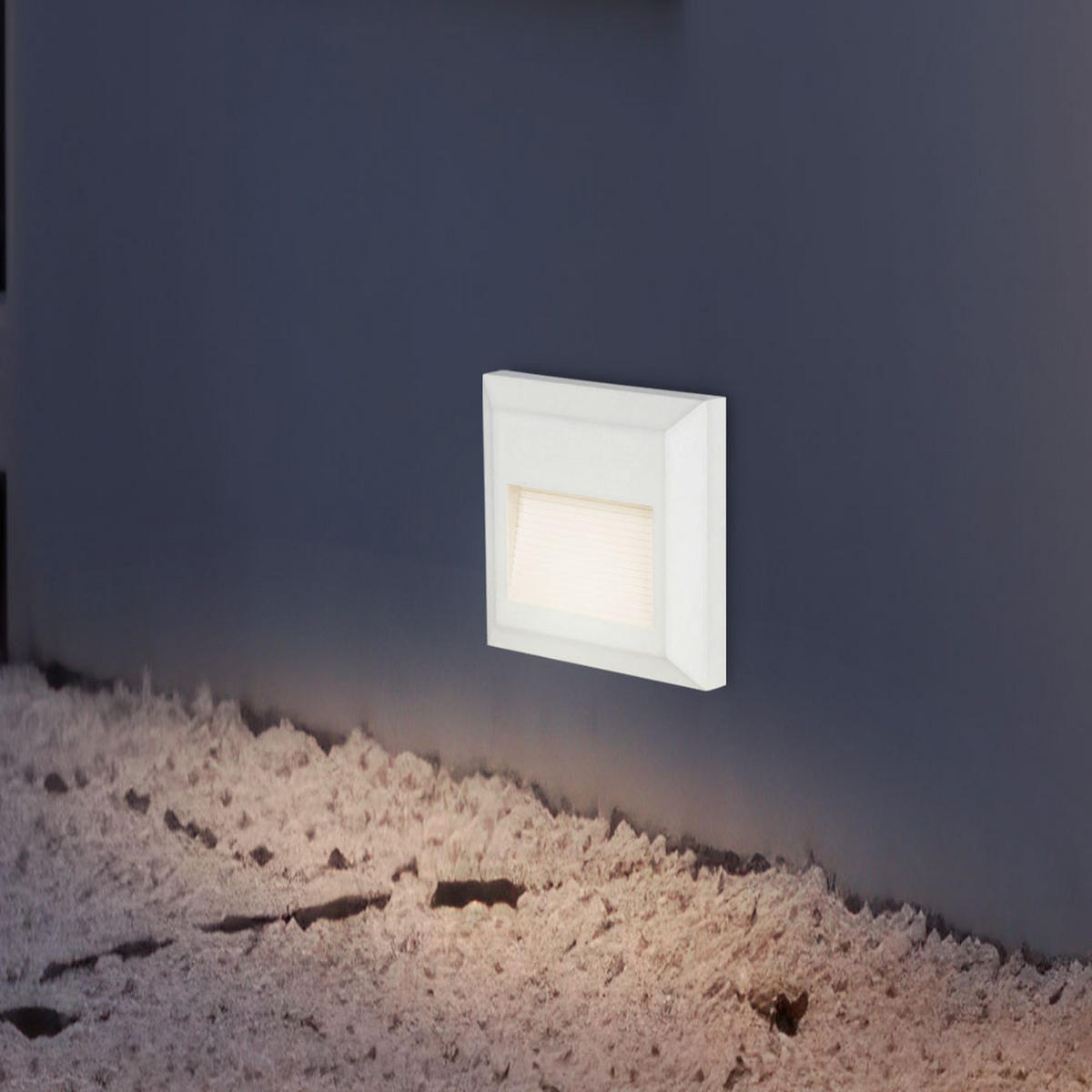 LED AUSSEN-WANDLEUCHTE Kunststoff Weiß 4er Set - Weiß, Kunststoff (12.4/12.4/2.7cm)