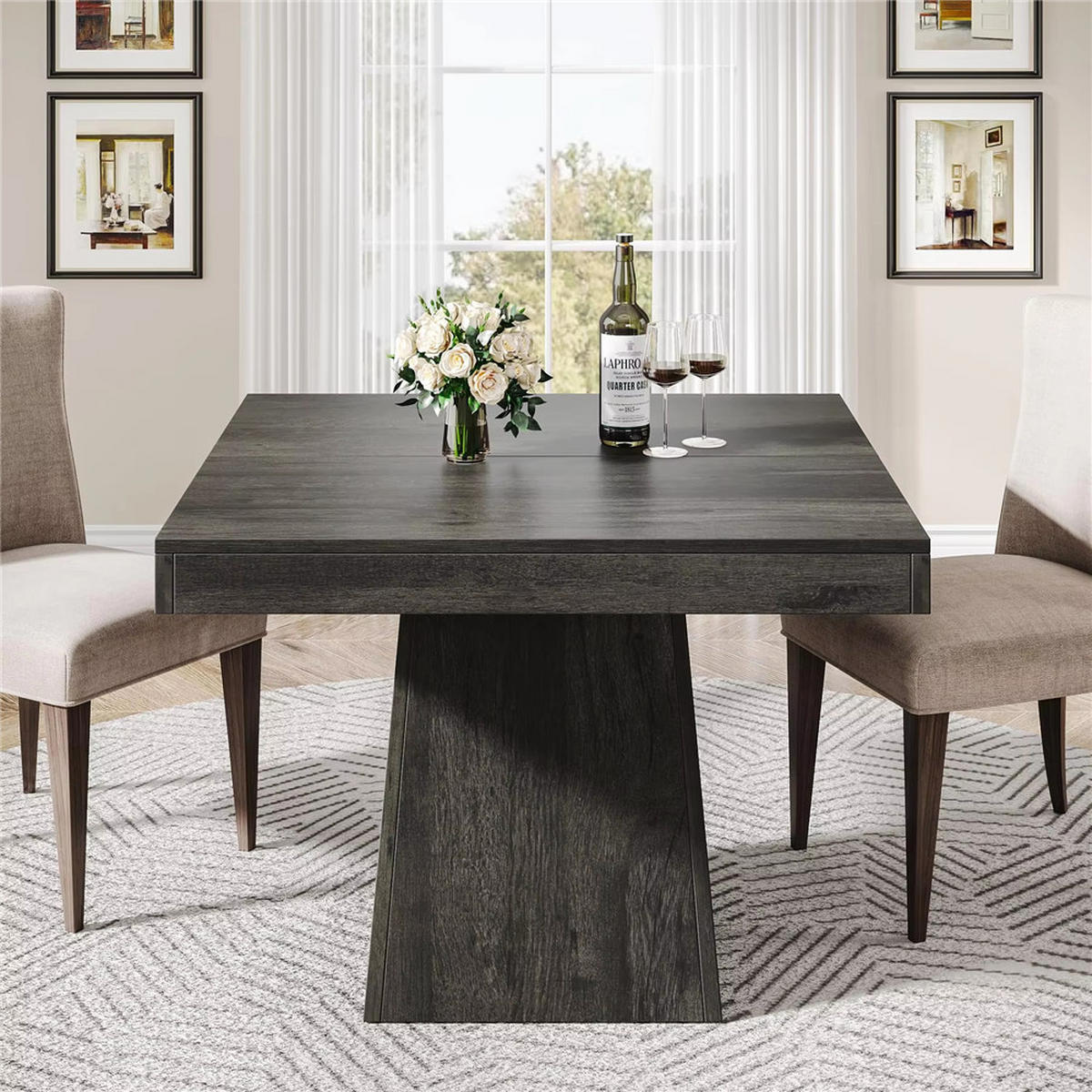 ESSTISCH 80 cm quadratisch 4 Personen, schwarz - Schwarz, Holz (80/80/75cm) - Coonoor