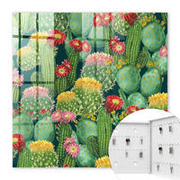 SCHLÜSSELBOX Weiß 30x30 cm – Türöffnung nach rechts - Bunter Garten - Grün, Metall (30/30/5cm) - TULUP