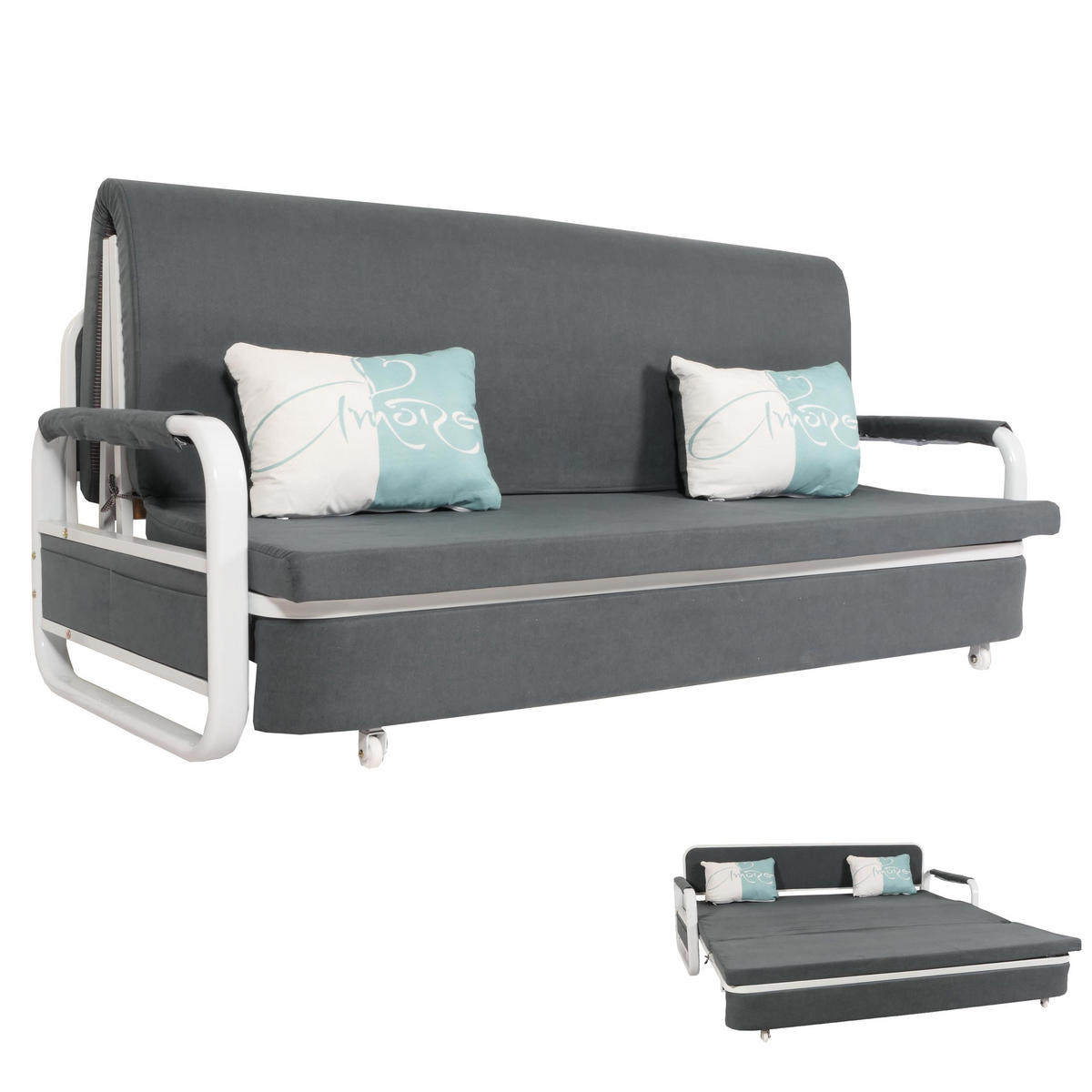 SCHLAFSOFA Anthrazit - Anthrazit, Textil (190/71/185cm) - MCW