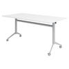 KLAPPTISCH fahrbar KF 80/160/75 cm in Weiß - Weiß, Holzwerkstoff (80/160/75cm) - bümö