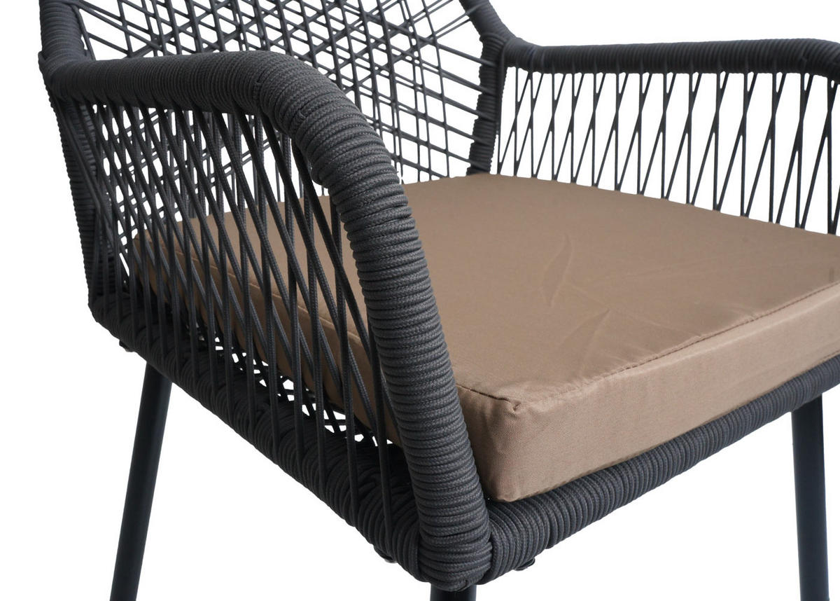 GARTENSTUHL Anthrazit, Taupe - Taupe/Anthrazit, Textil (54/81/62cm) - MCW