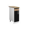 APOTHEKERSCHRANK Fame-Line Schwarz Eiche hochglanz 30 cm, AP Eiche - Schwarz Hochglanz/Schwarz, Holzwerkstoff (30/82/60cm) - Vicco