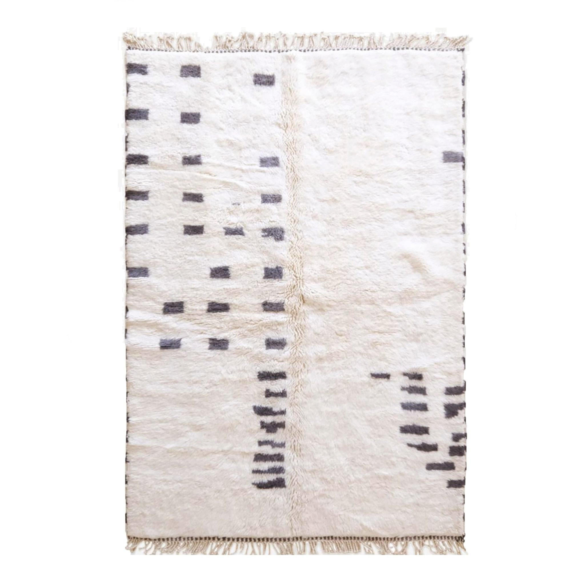 BERBERTEPPICH modern handgefertigt aus Wolle 140x 200 cm - Weiß, Naturmaterialien (140/200cm) - AFK Living