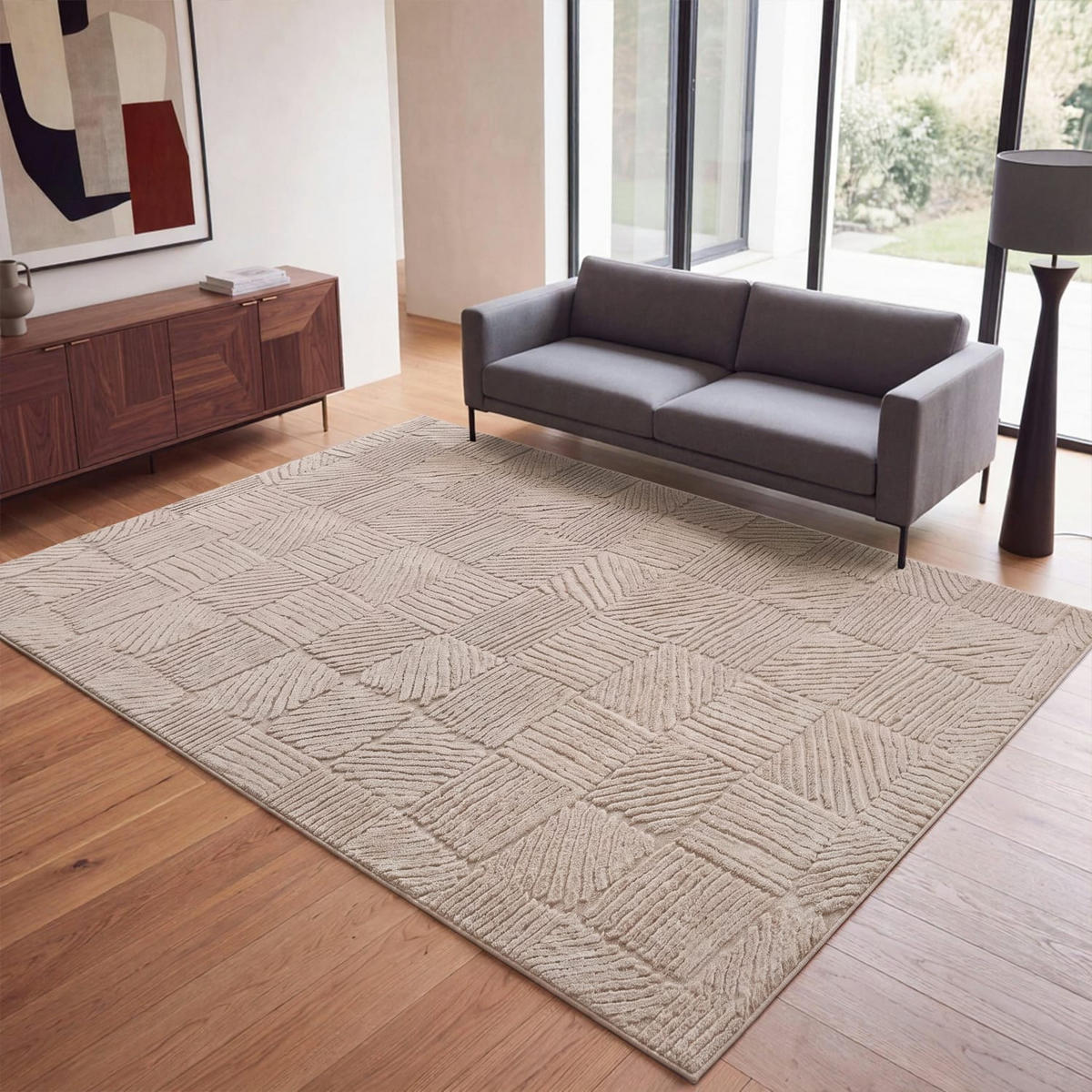 KURZFLORTEPPICH 120/160 cm Lelystad 529 - Beige, Kunststoff (120/160cm) - Paco Home