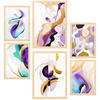 POSTER Set Mit 6 Lila Flieder A3 & A4 Rahmen Aus Hellem Holz - Beige, Papier (29/3/42cm) - Nacnic