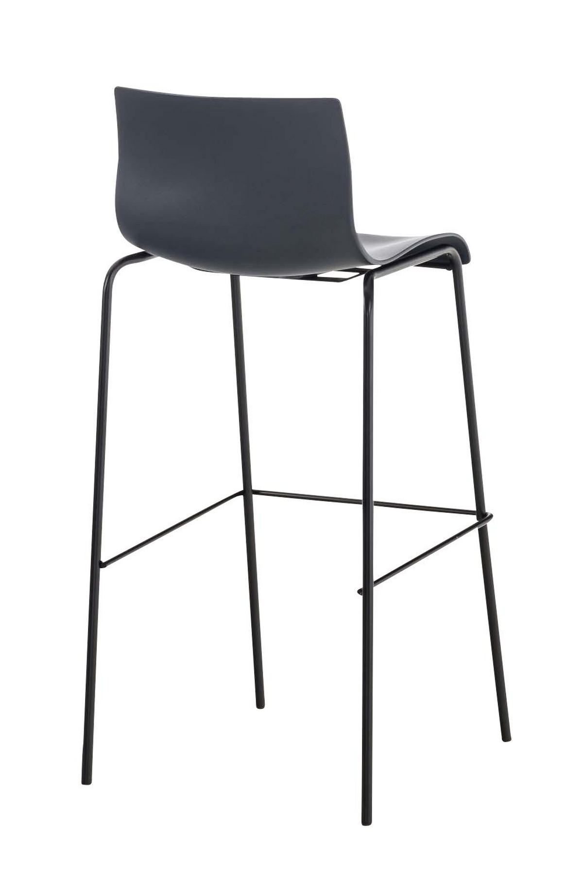 BARHOCKER Kunststoff Grau - Schwarz/Grau, Kunststoff/Metall (43/100/48cm) - CLP