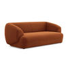 3-SITZER SOFA Samt Stoff Orange - Terra cotta/Schwarz, Kunststoff/Textil (212/81/98cm) - Makamii