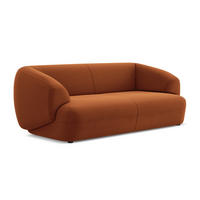 3-SITZER SOFA Samt Stoff Orange - Terra cotta/Schwarz, Kunststoff/Textil (212/81/98cm) - Makamii