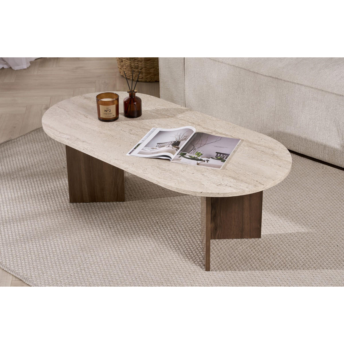 COUCHTISCH - iris 119/60/39,8 cm - Eichefarben, Holzwerkstoff (65/60/39.8cm) - Calicosy
